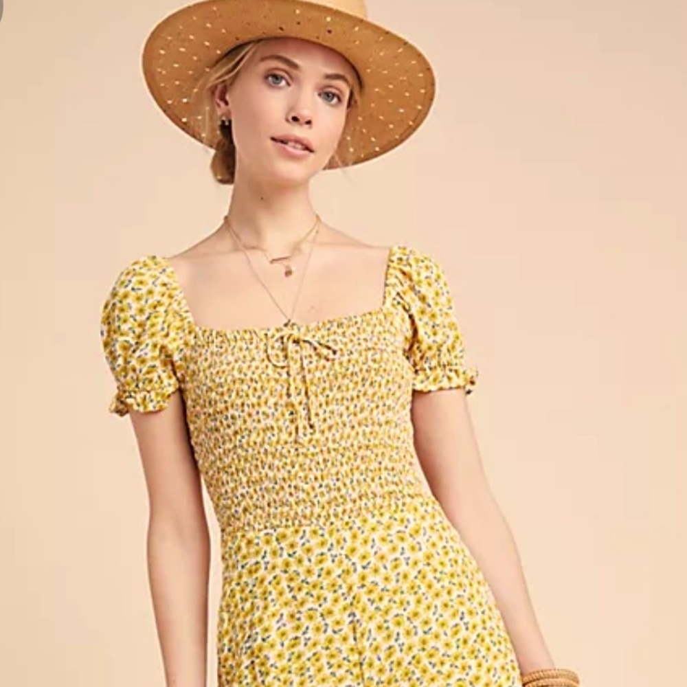 Anthropologie Faithfull The Brand Lazlo Smocked Jumpsuit View 2